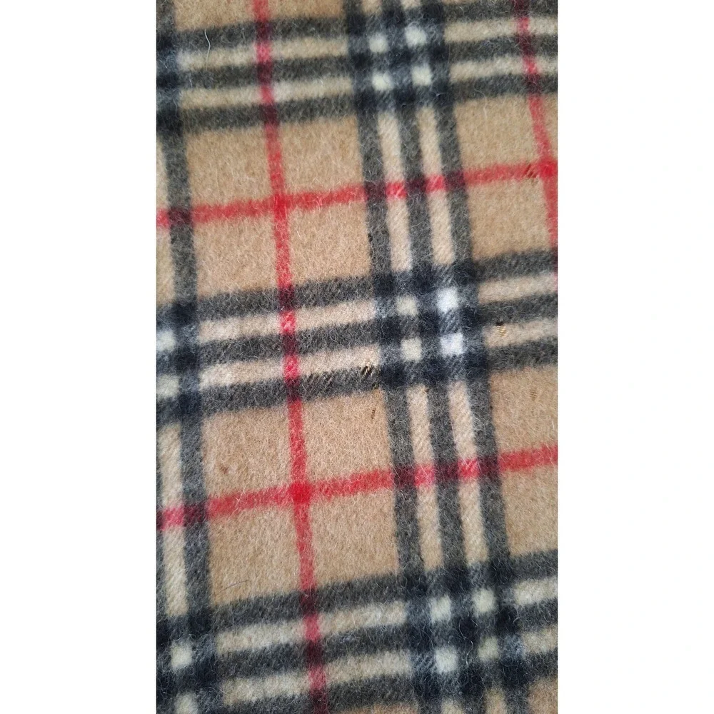 Burberrys of London Vintage 100% Cashmere Nova Check Scarf Tan Made in England